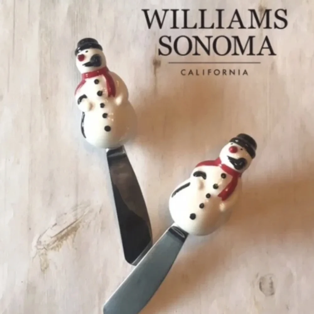 WILLIAMS SONOMA SNOWMAN SPREADERS - SET OF 2